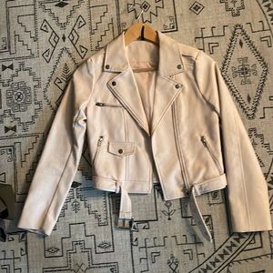 Tic-toc dusty pink faux leather jacket